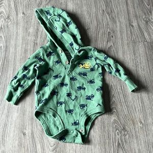 Baby boy construction hooded onesie
